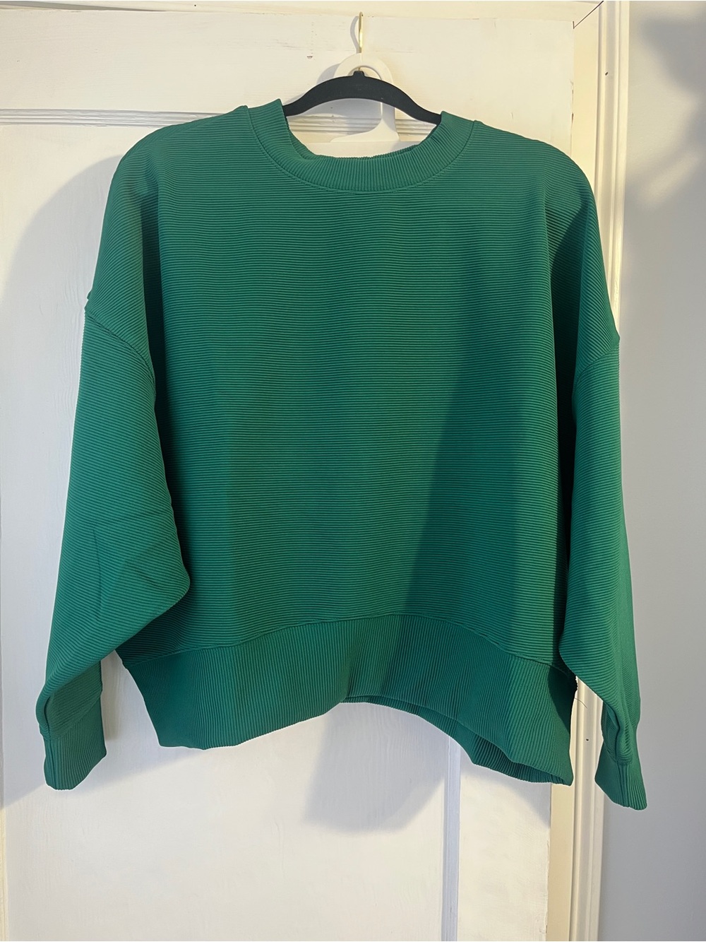 Medium Zenana ribbed long sleeve top and short set